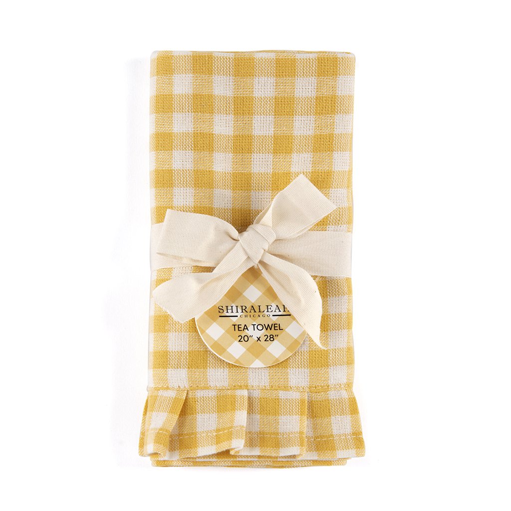 Shiraleah Gina Check Tea Towel, Yellow