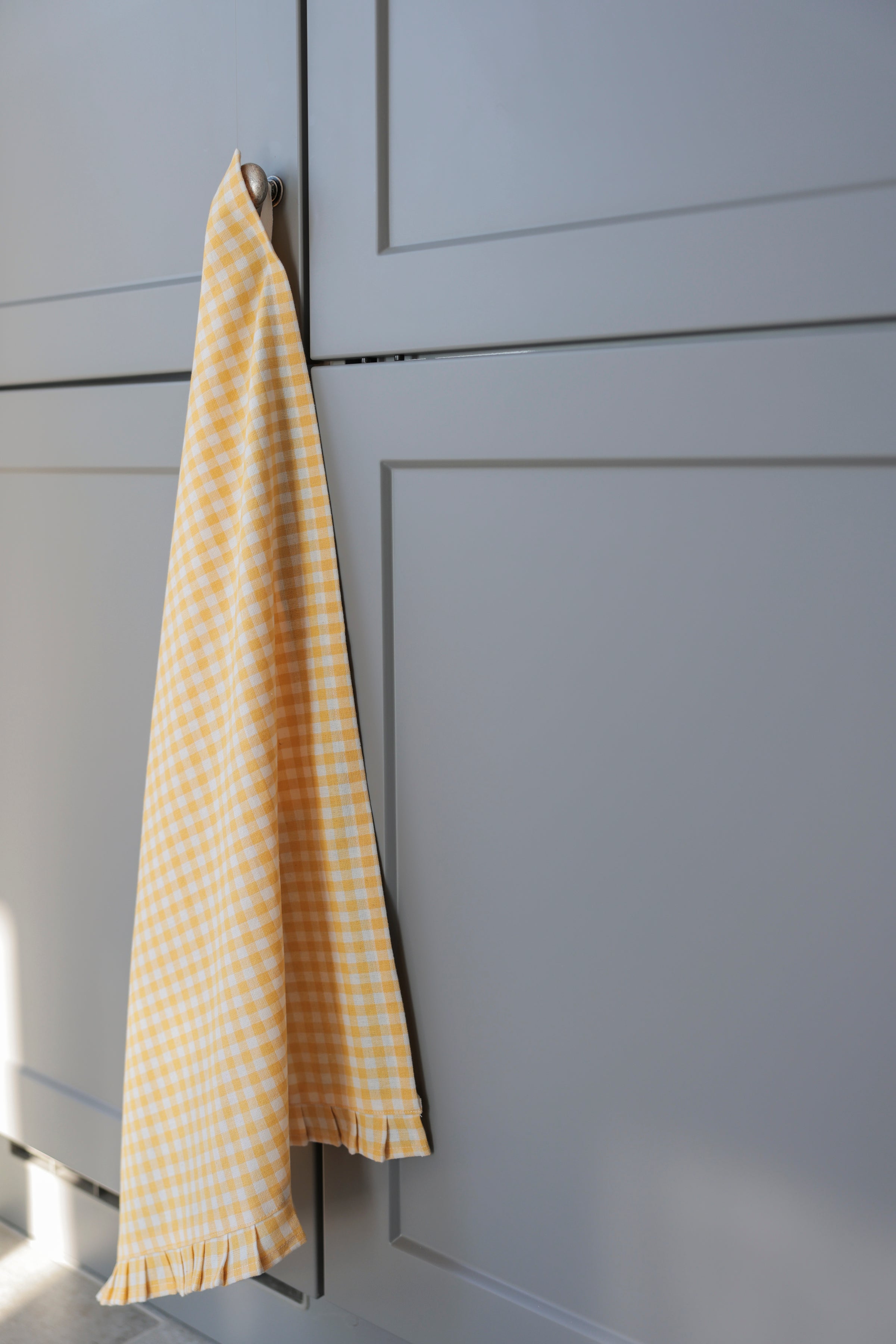 Shiraleah Gina Check Tea Towel, Yellow
