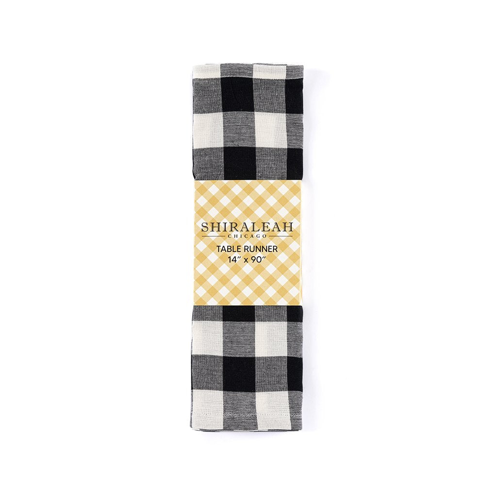 Shiraleah Gina Check Table Runner, Black