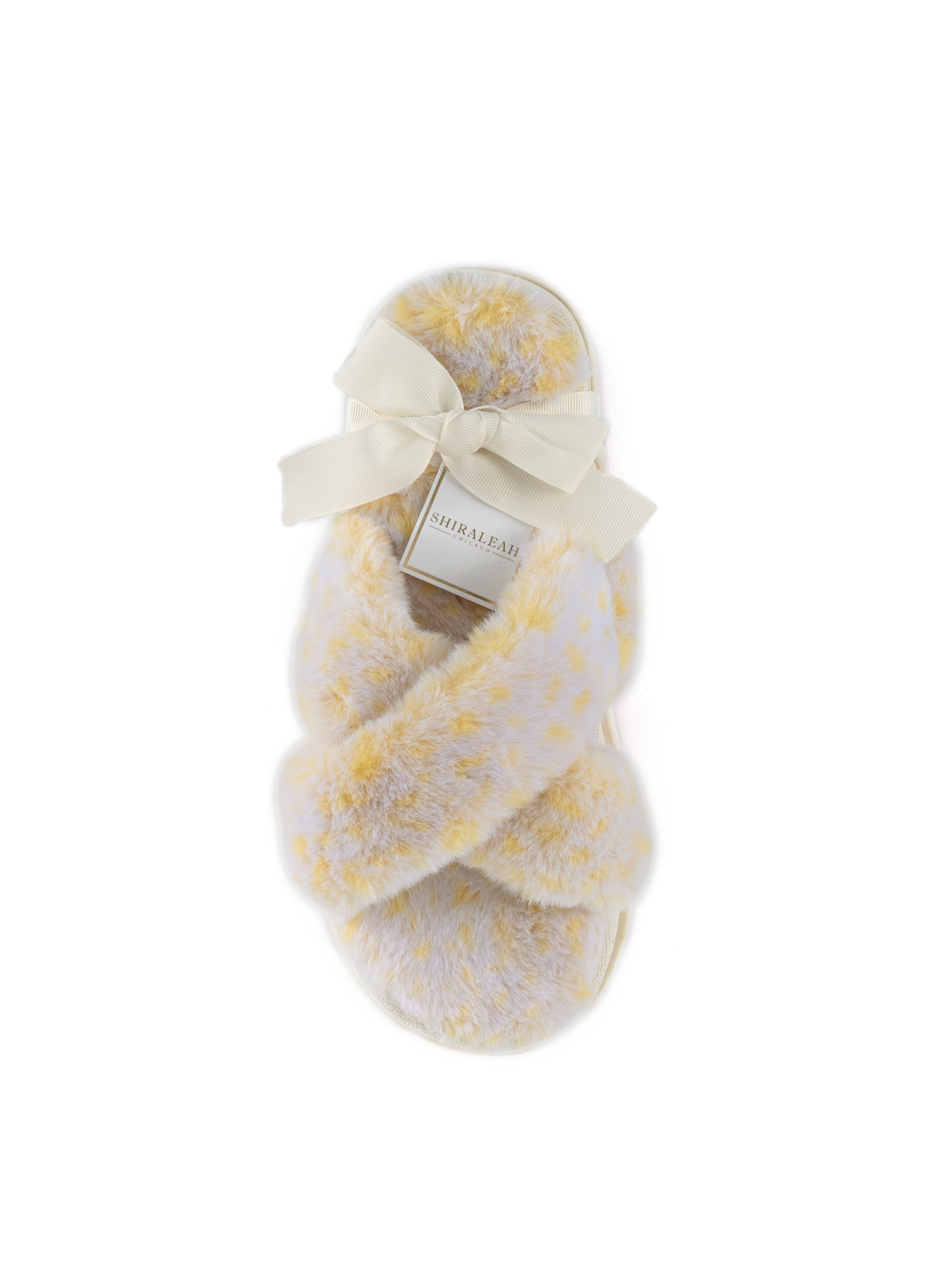 Shiraleah Maggie Plush Slippers, Yellow - FINAL SALE ONLY