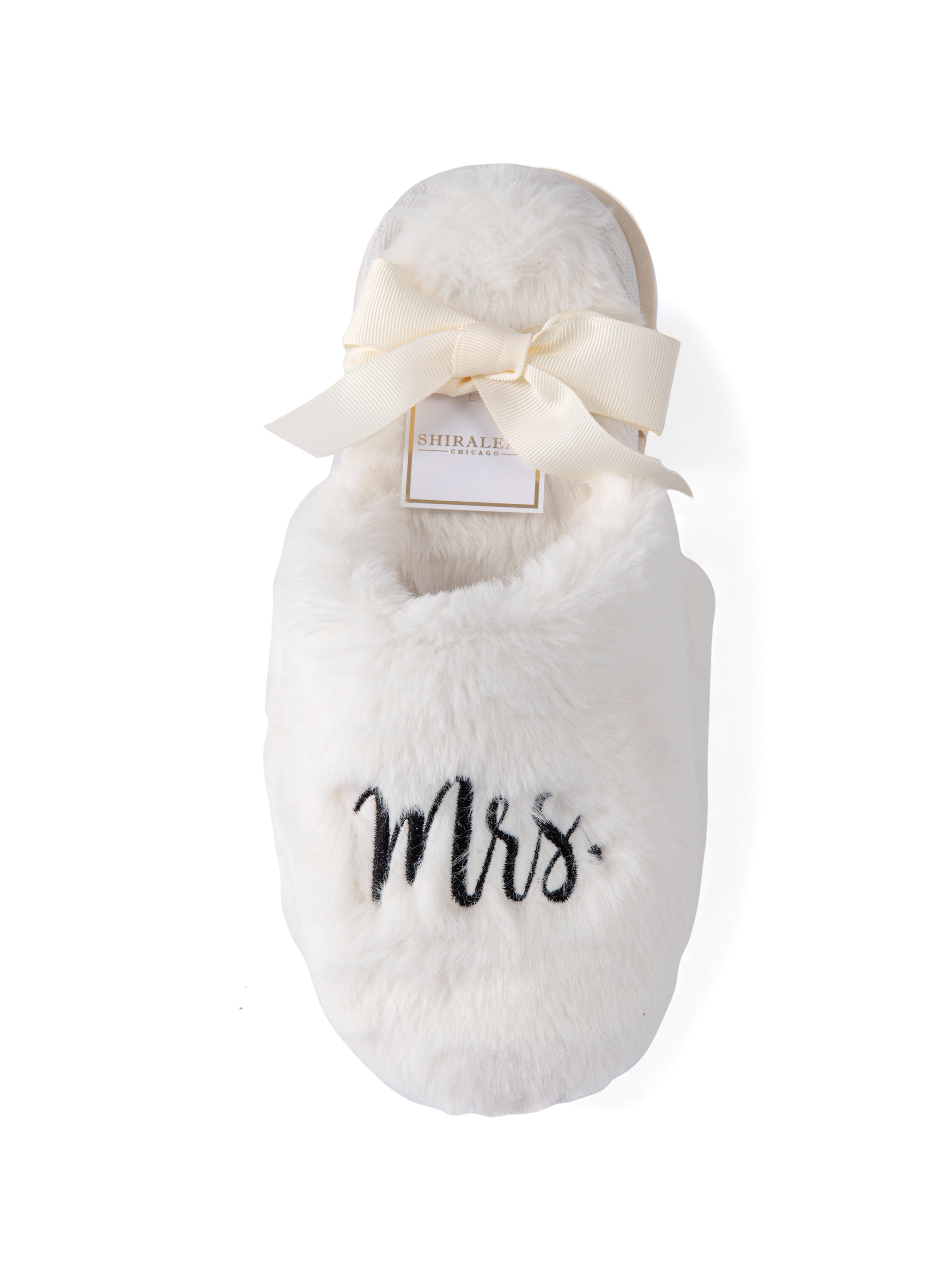 Assorted Set Of 2 Sizes "Mrs" Slippers, Ivory