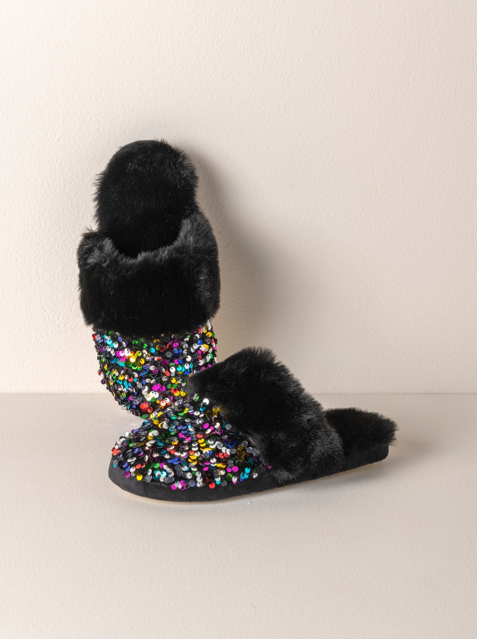 Shiraleah Assorted Set Of 2 Sizes Fiesta Slippers, Black