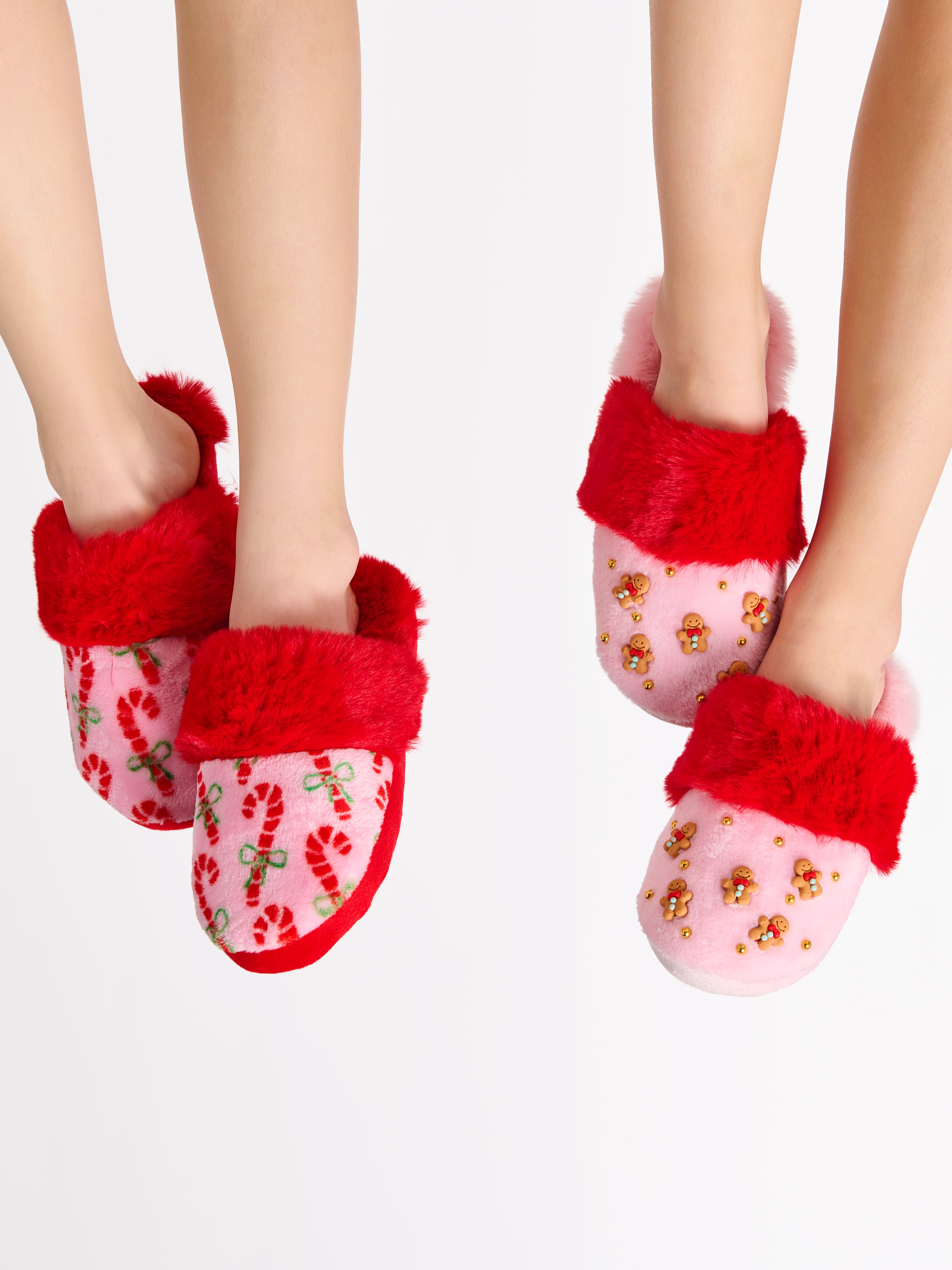 Shiraleah Felicity Candy Cane Slippers MULTI