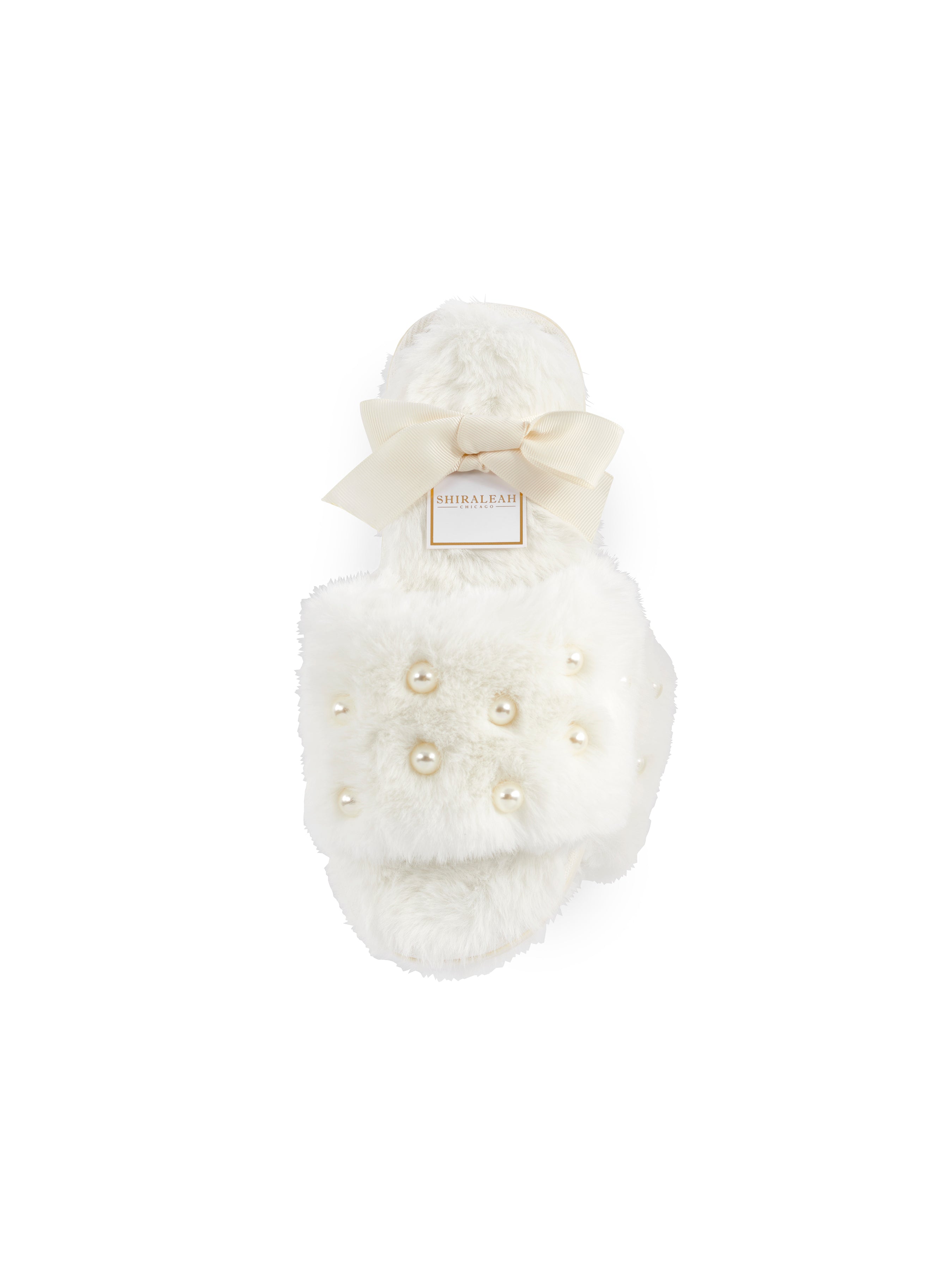 Shiraleah Assorted Set of 2 Sizes Pearl Slippers, Ivory