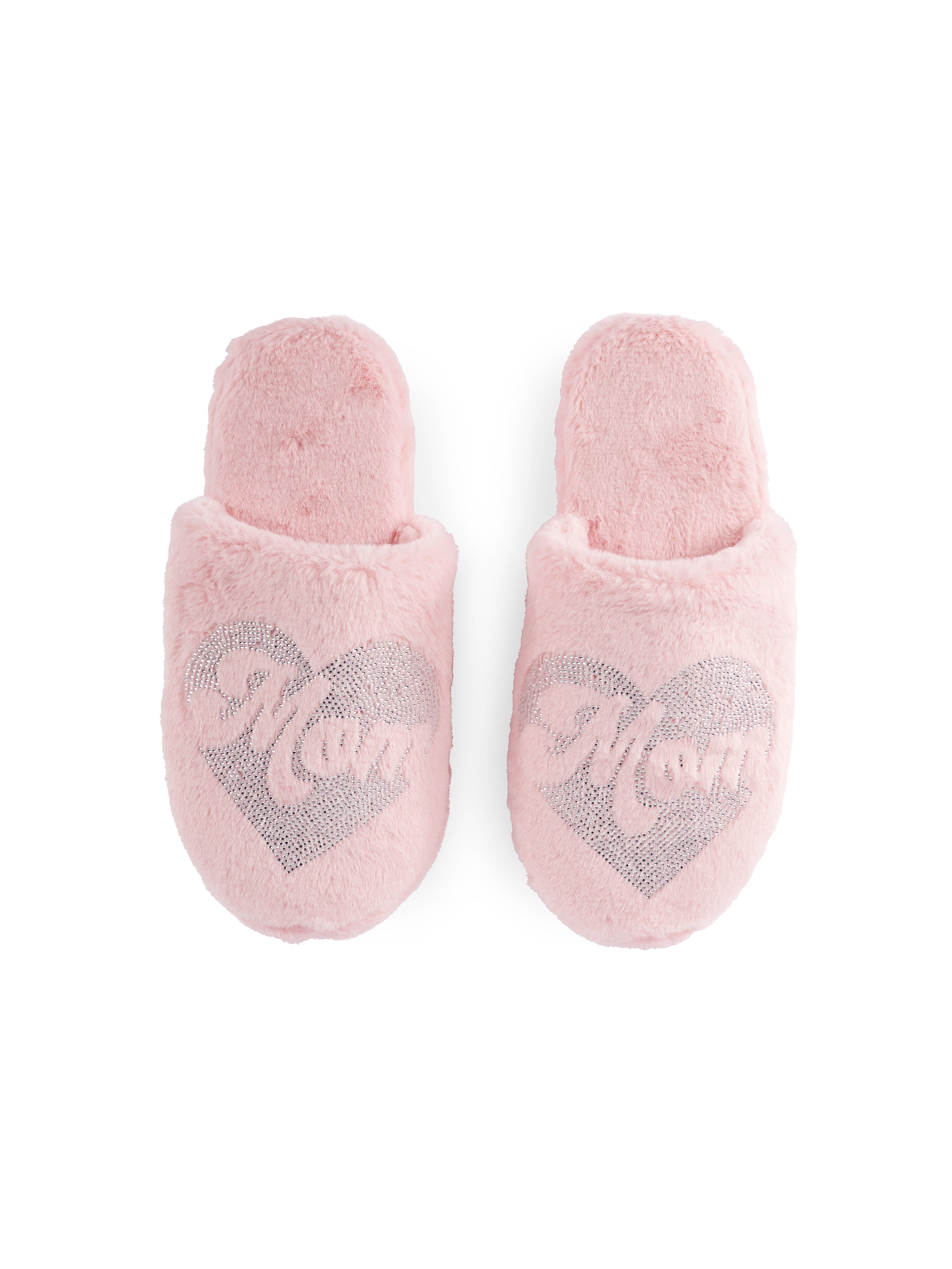 Shiraleah Assorted Set of 2 Sizes "Mom" Heart Slippers, Blush