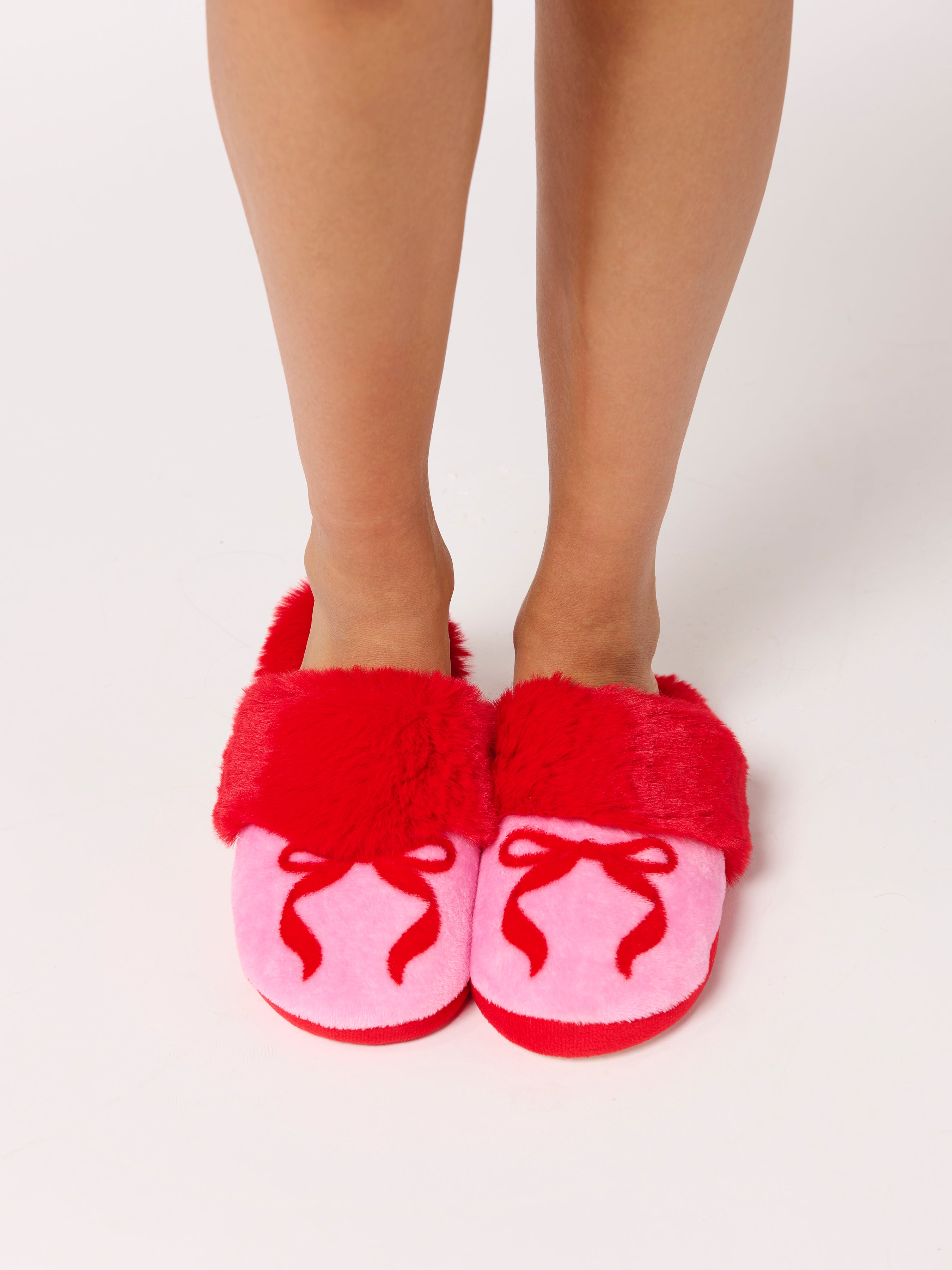 Shiraleah Bow Slippers, Pink