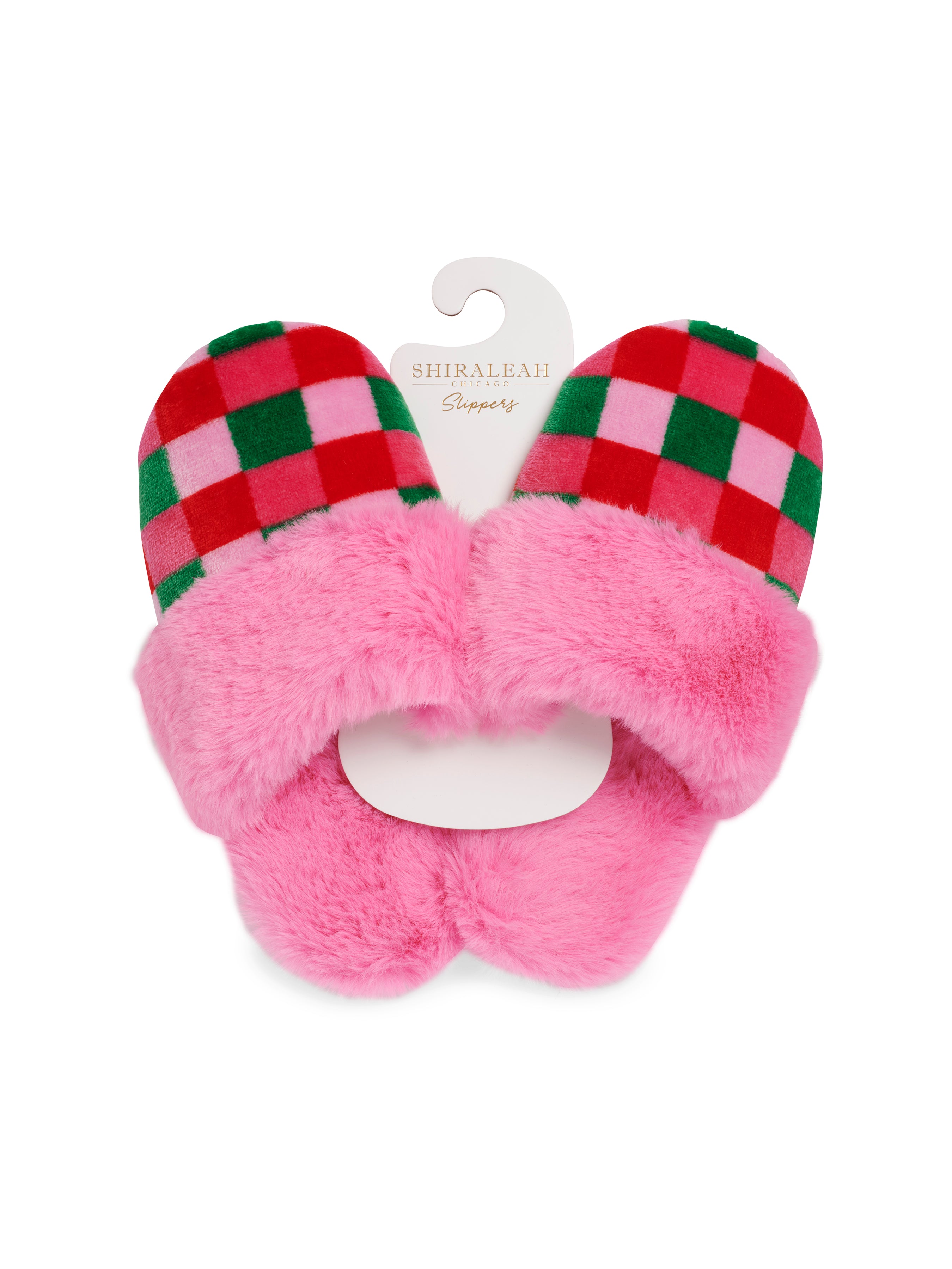 Shiraleah Assorted Set Of 2 Sizes Checkered Slippers, Multi