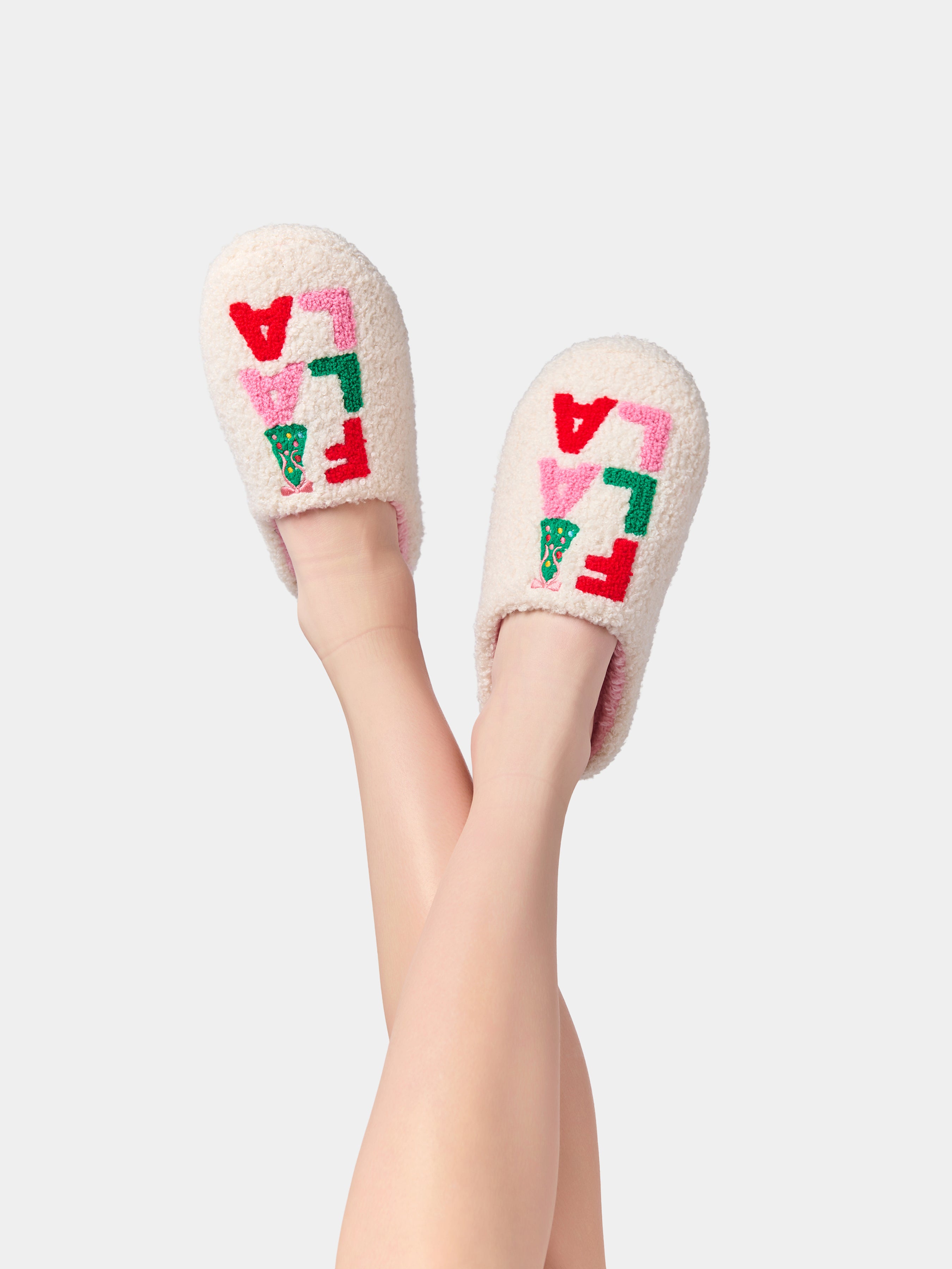 Shiraleah "Fa La La" Slippers, Ivory IVORY / S/M