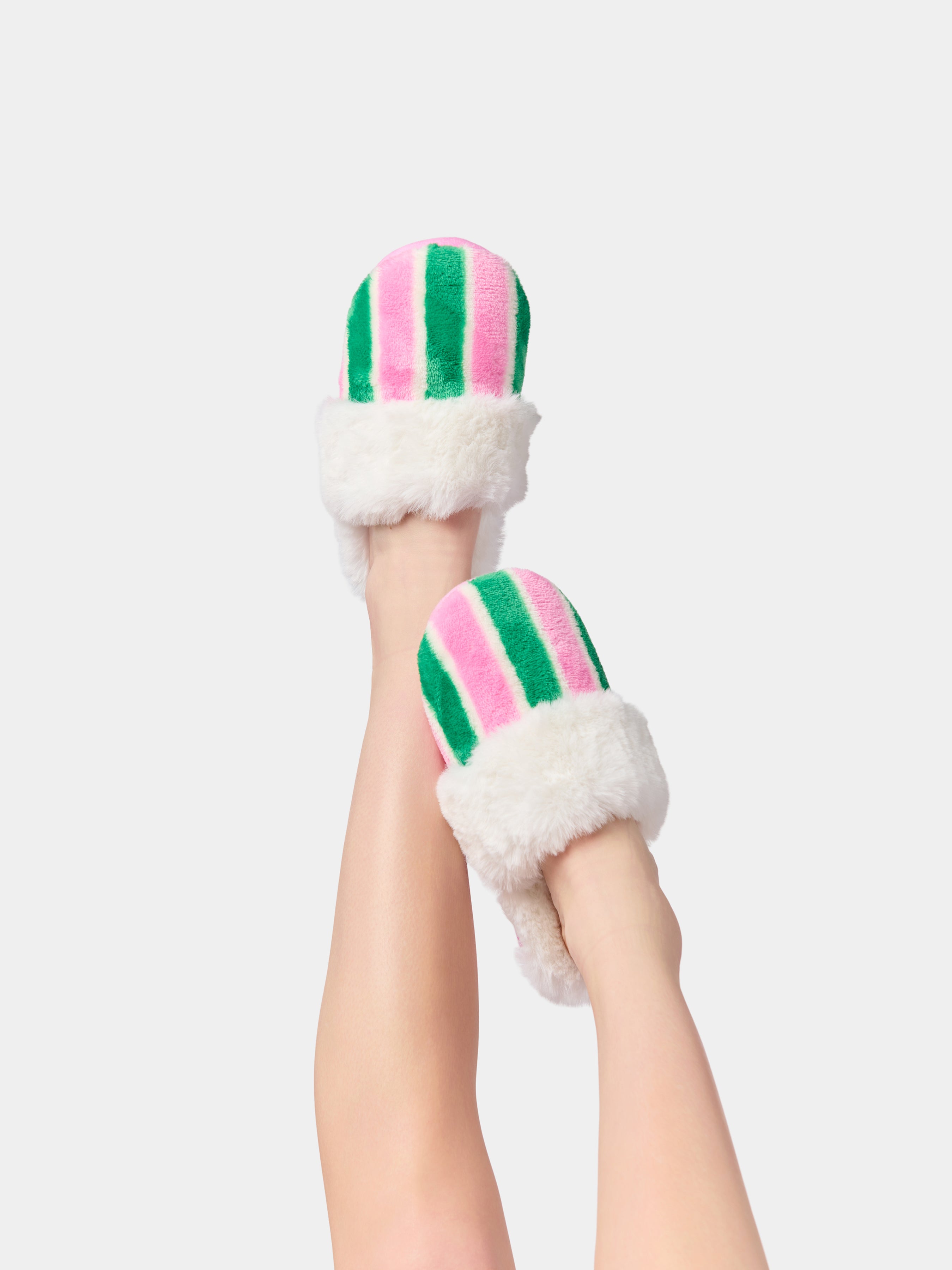 Shiraleah Holly Stripe Slippers, White WHITE / S/M