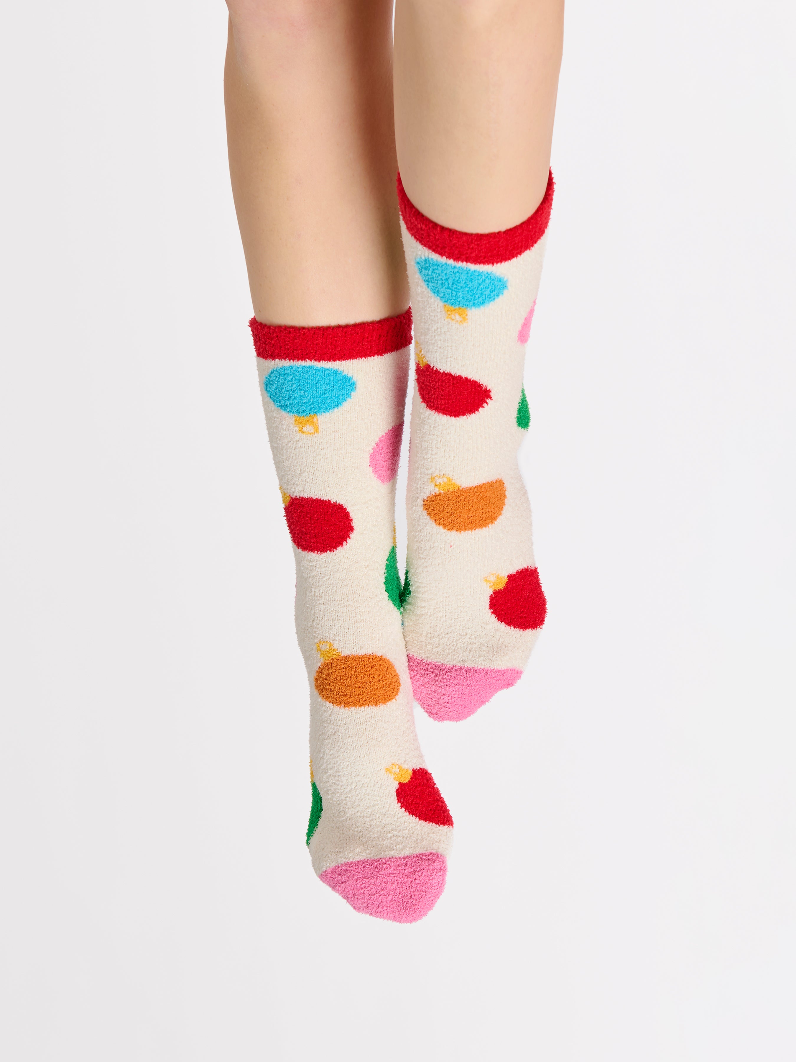 Shiraleah Ornament Socks, Ivory