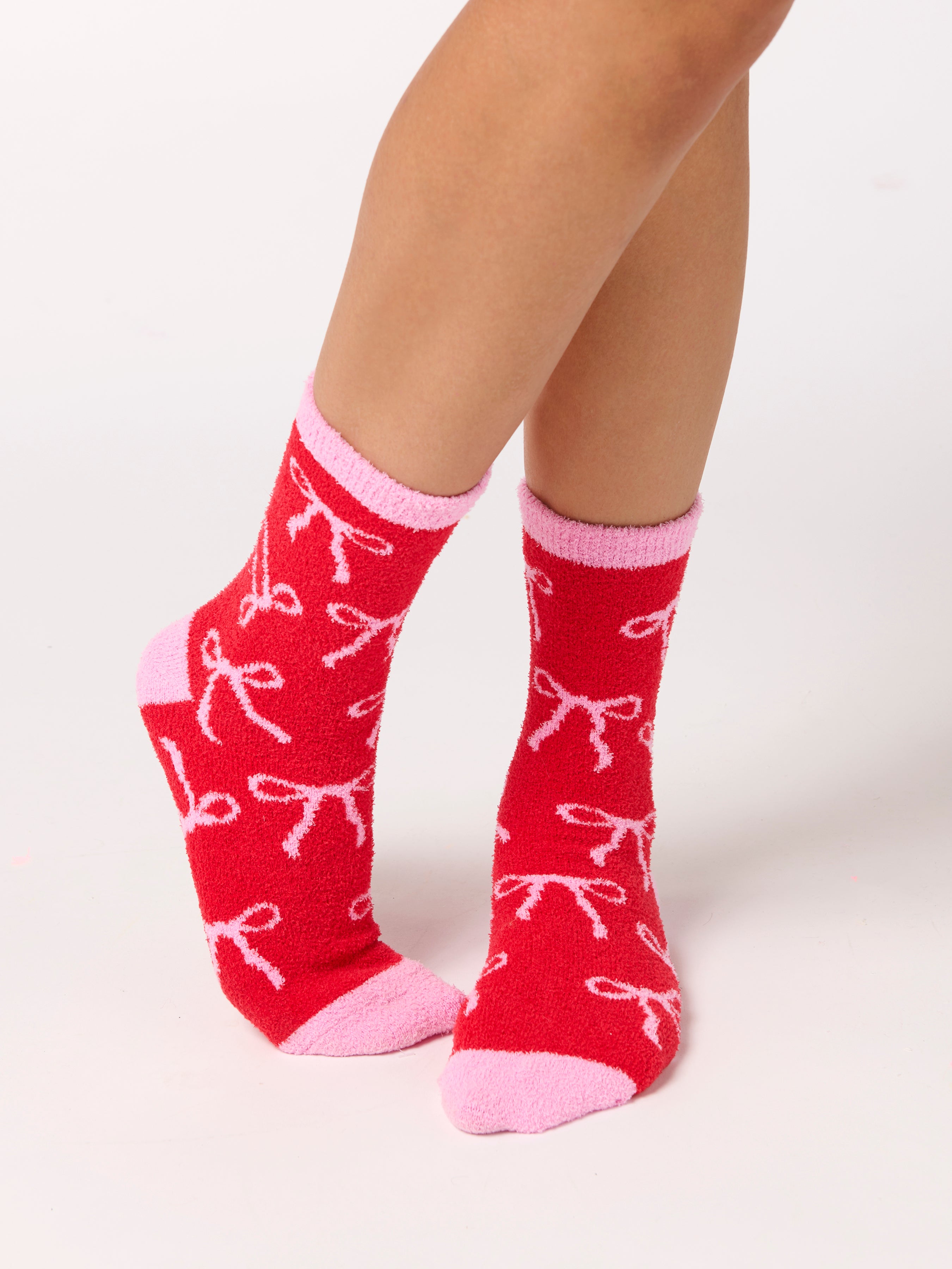 Shiraleah Bow Socks, Red