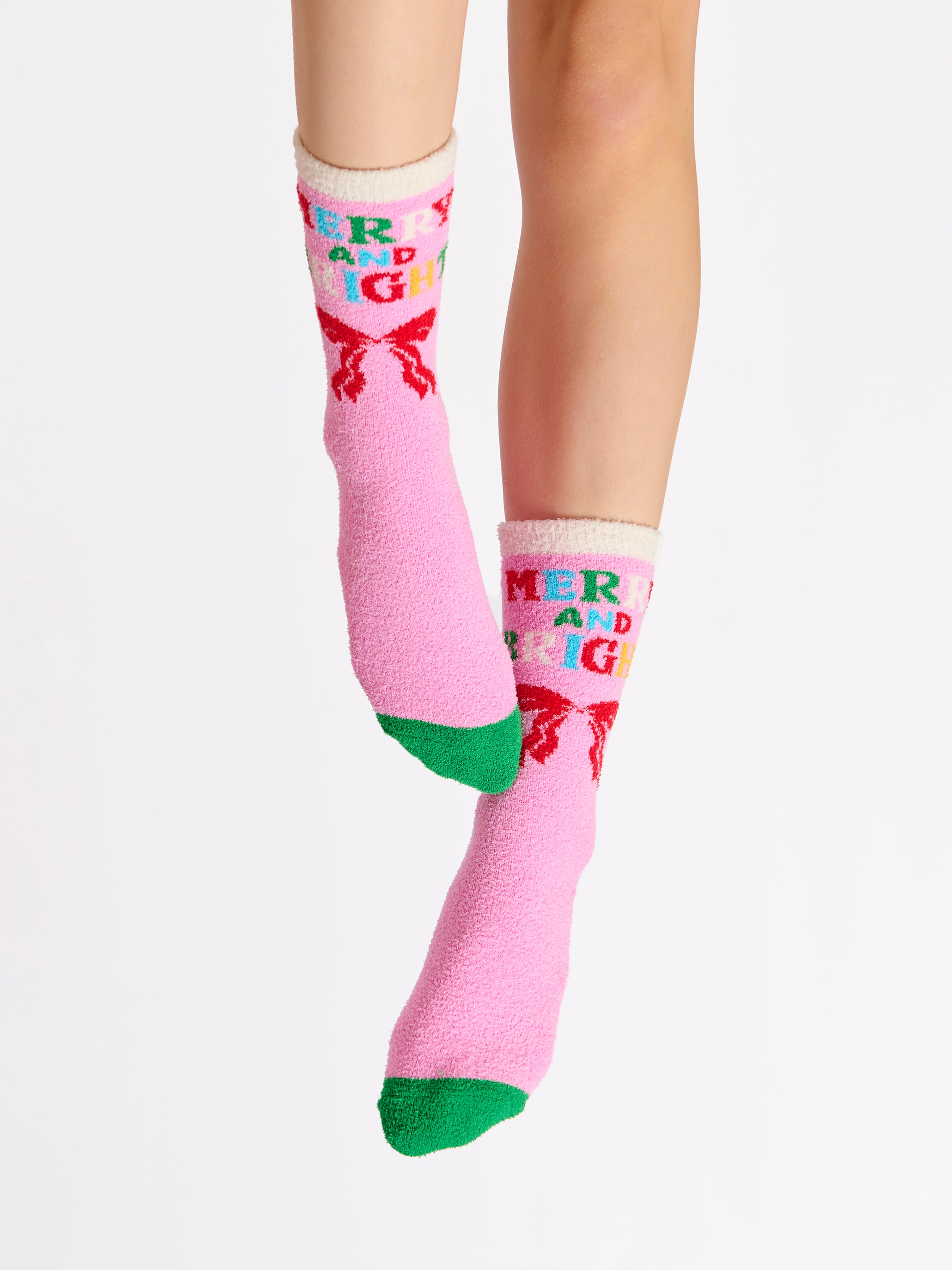Shiraleah "Merry & Bright" Socks, Pink