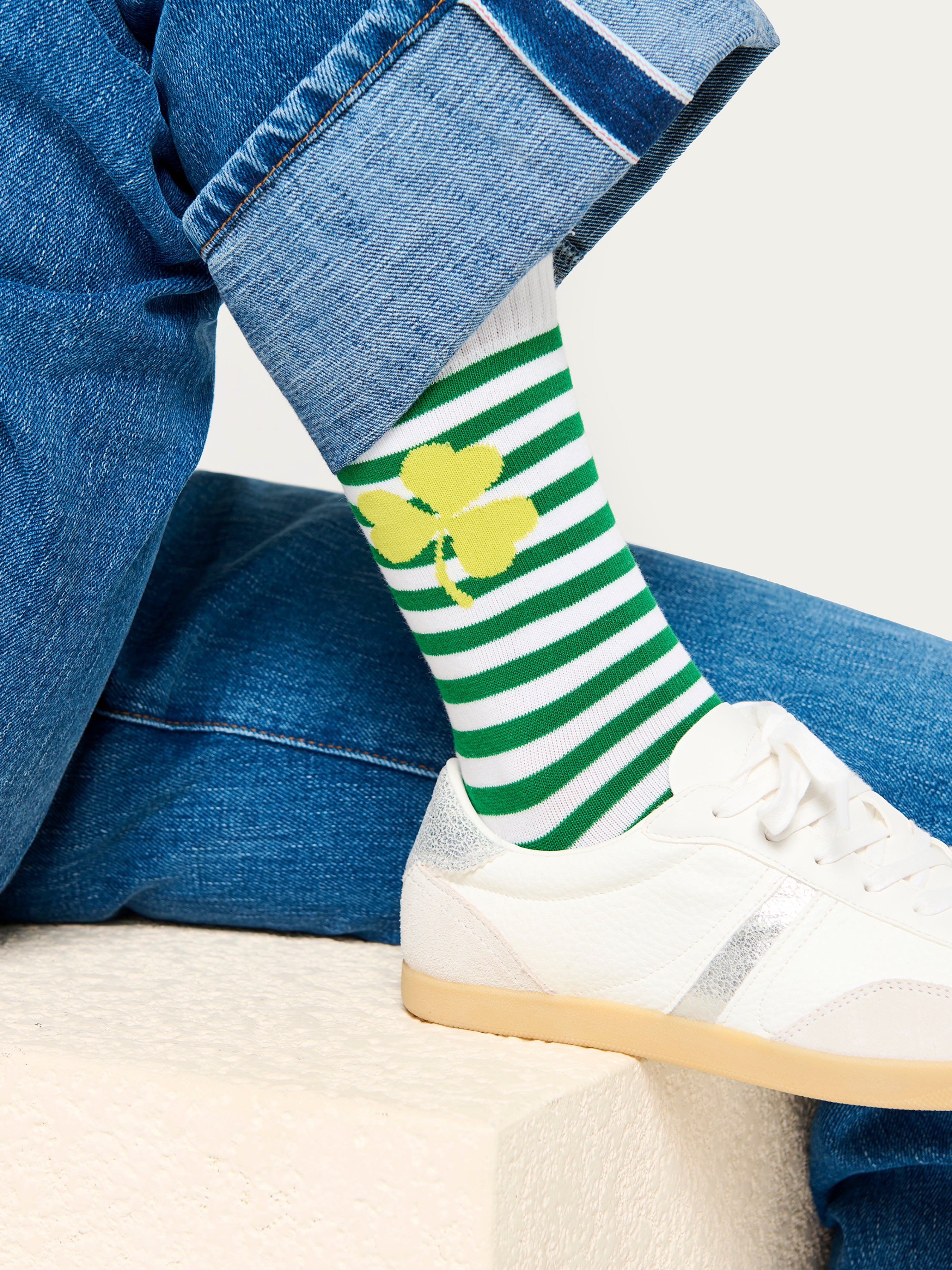 Shiraleah Striped Shamrock Socks, Multi GREEN