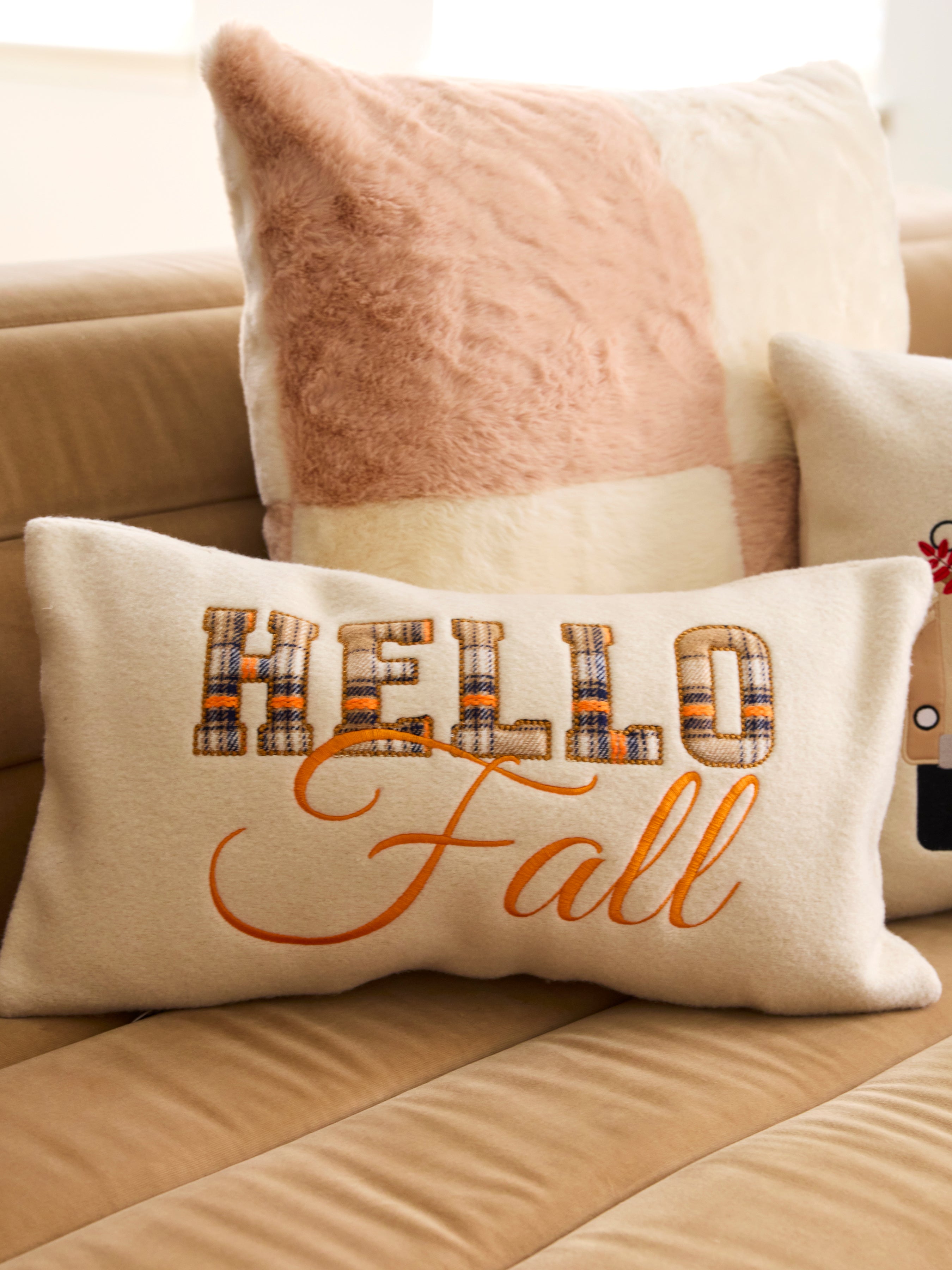 Shiraleah "Hello Fall" Pillow, Ivory