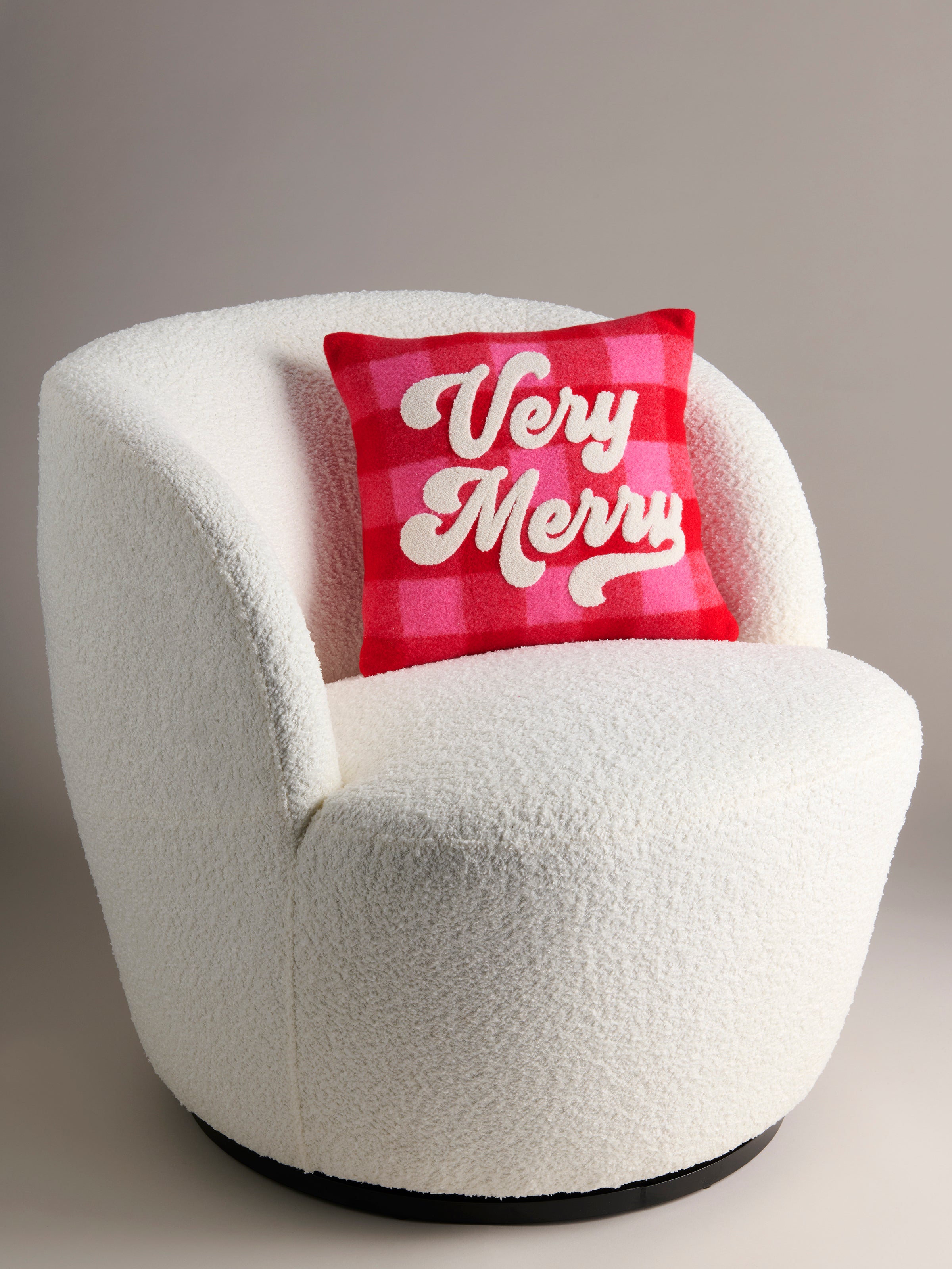 Shiraleah "Very Merry" Plaid Pillow, Red
